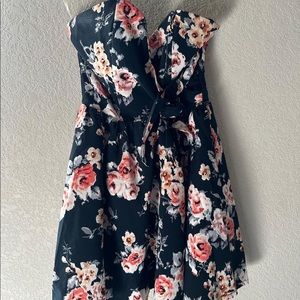 Strapless mini dress